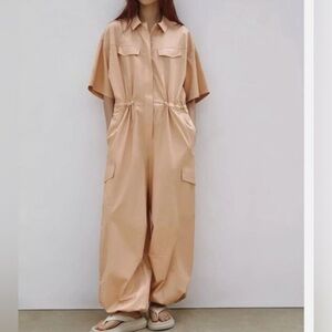 NWT Zara Cargo Full Length Oversized Jumpsuit M